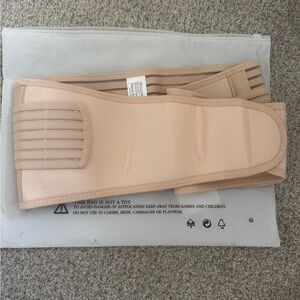 Beige Elastic Lumbar Support Belt